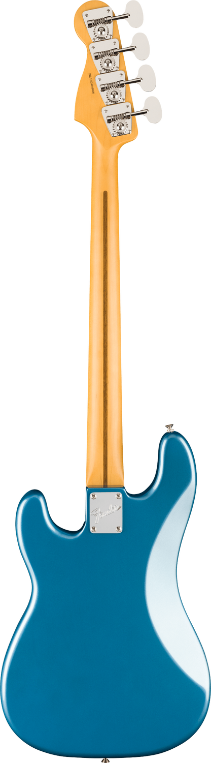 Back of Fender American Professional Classic Precision Bass Maple Faded Lake Placid Blue.