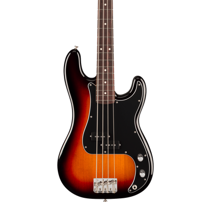 Front of Fender American Professional Classic Precision Bass Rosewood 3-Color Sunburst.