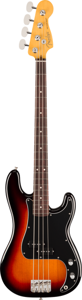 Full frontal of Fender American Professional Classic Precision Bass Rosewood 3-Color Sunburst.