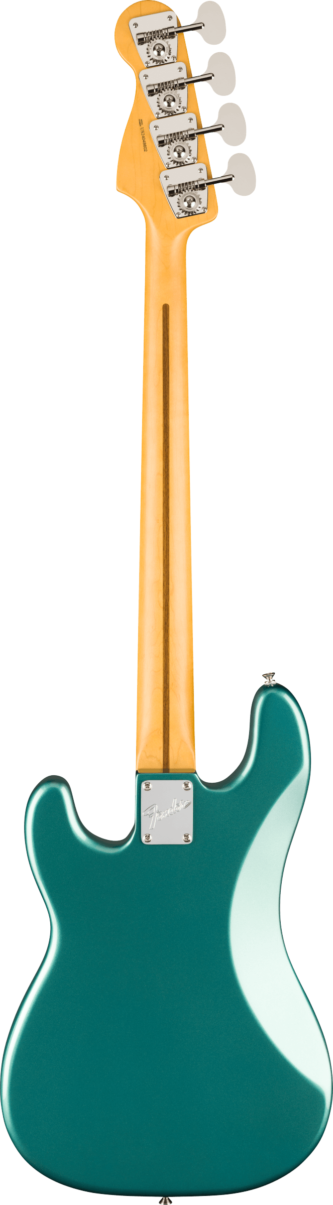 Back of Fender American Professional Classic Precision Bass Rosewood Faded Sherwood Green Metallic.