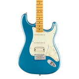 Front of Fender American Professional Classic Stratocaster HSS Maple  Faded Lake Placid Blue.