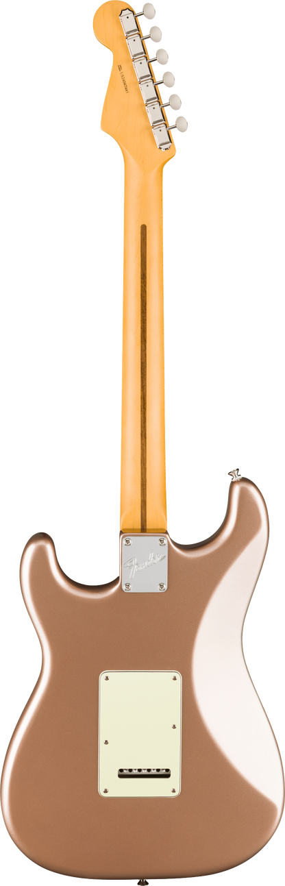 Back of Fender American Professional Classic Stratocaster Maple Faded Firemist Gold.