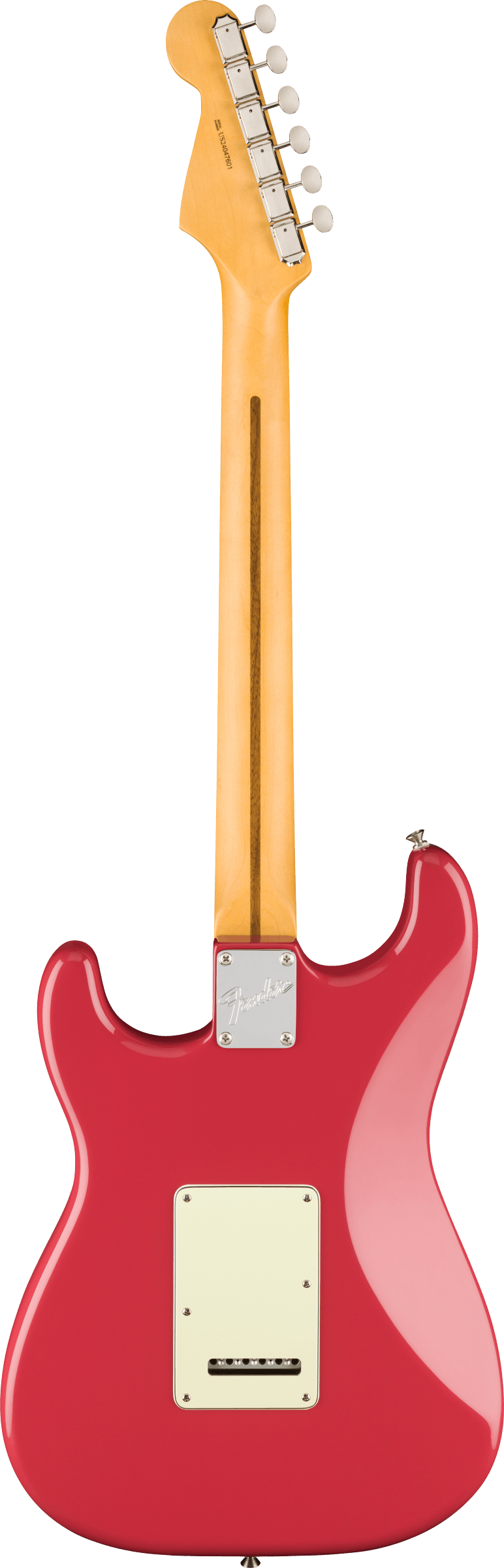 Back of Fender American Professional Classic Stratocaster Rosewood  Faded Dakota Red.