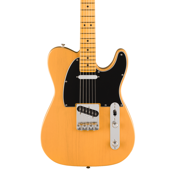 Front of Fender American Professional Classic Telecaster Maple Butterscotch Blonde.