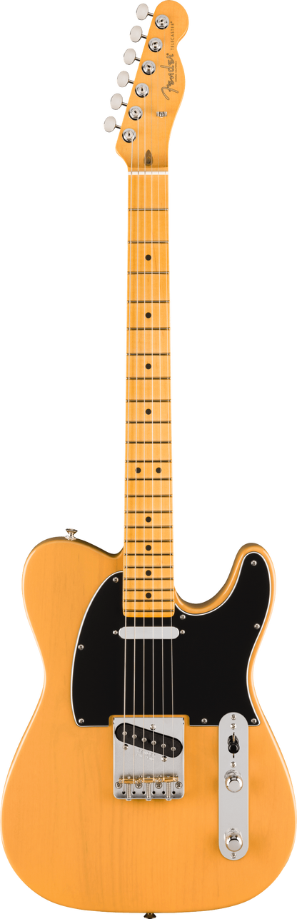 Full frontal of Fender American Professional Classic Telecaster Maple Butterscotch Blonde.
