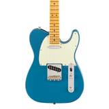 Front of Fender American Professional Classic Telecaster Maple Faded Lake Placid Blue.