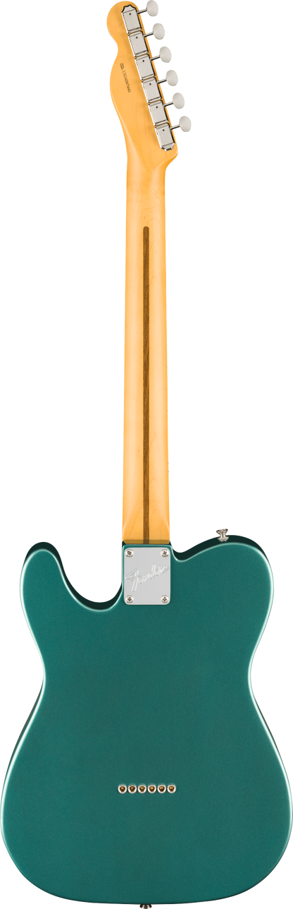 Back of Fender American Professional Classic Telecaster Maple Faded Sherwood Green Metallic.