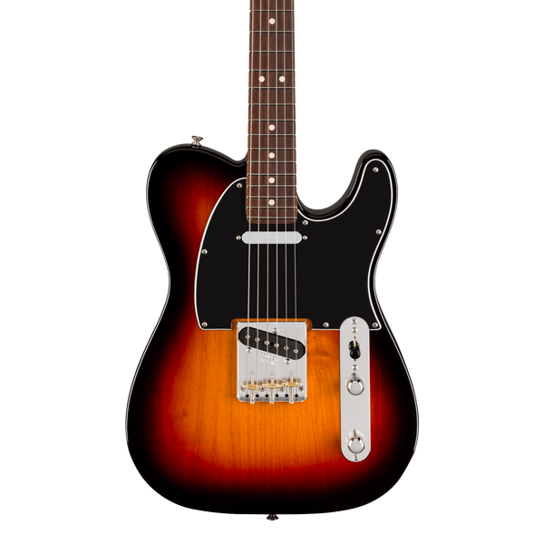 Front of Fender American Professional Classic Telecaster Rosewood 3-Color Sunburst.