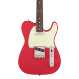 Front of Fender American Professional Classic Telecaster Rosewood Faded Dakota Red.