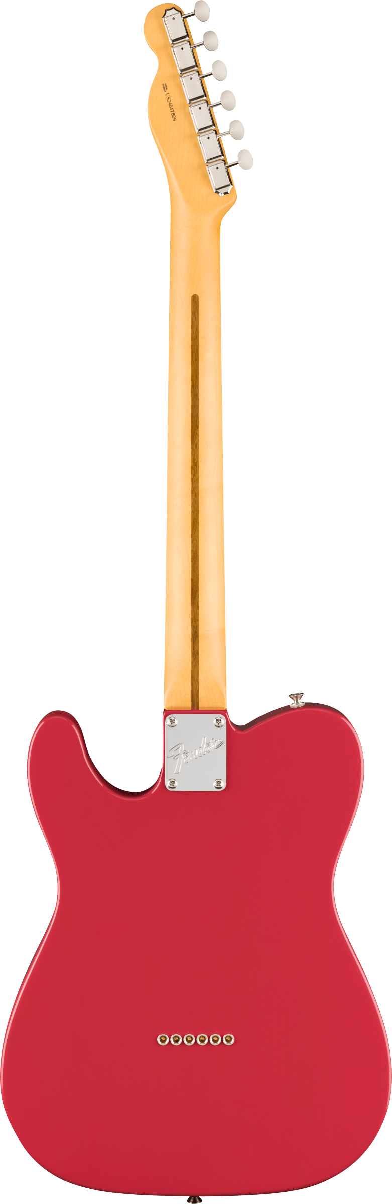 Back of Fender American Professional Classic Telecaster Rosewood Faded Dakota Red.