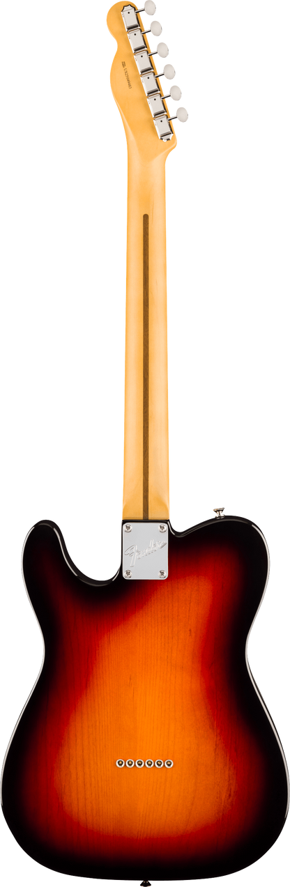 Back of Fender American Professional Classic Telecaster SSS Maple 3-Color Sunburst.