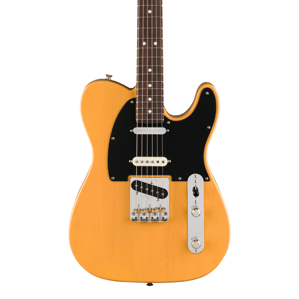 Front of Fender American Professional Classic Telecaster SSS Rosewood  Butterscotch Blonde.