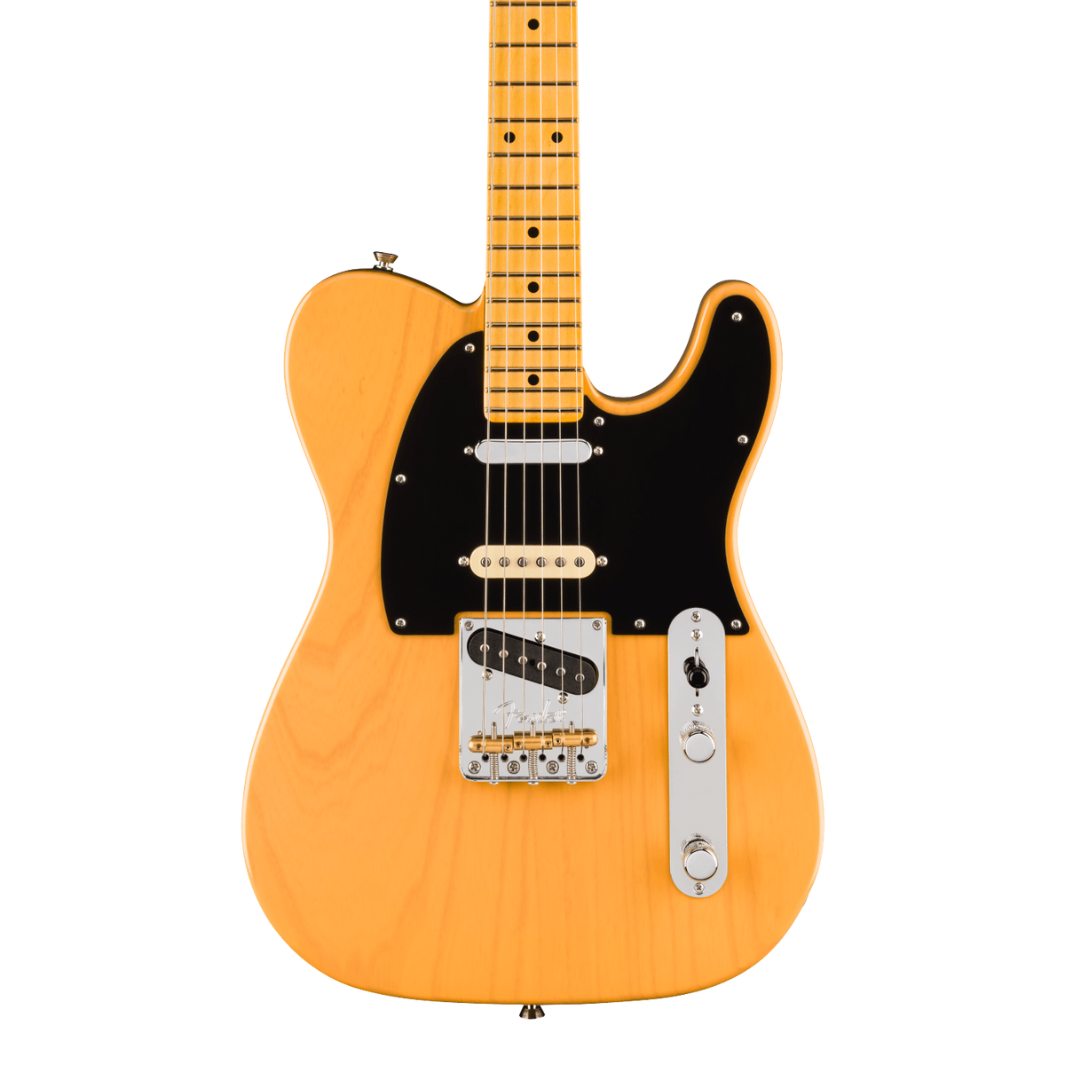 Front of Fender American Professional Hot Shot Telecaster Maple Butterscotch Blonde.