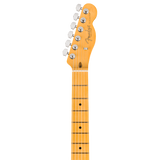 Headstock of Fender American Professional Hot Shot Telecaster Maple Butterscotch Blonde.