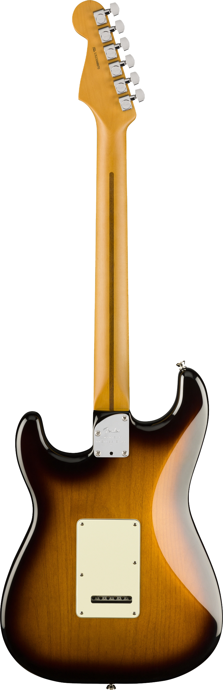 Back of Fender American Professional II Stratocaster MP Anniversary 2-Color Sunburst.