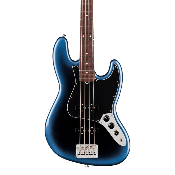 Front of Fender American Professional Jazz Bass Rosewood Dark Night.