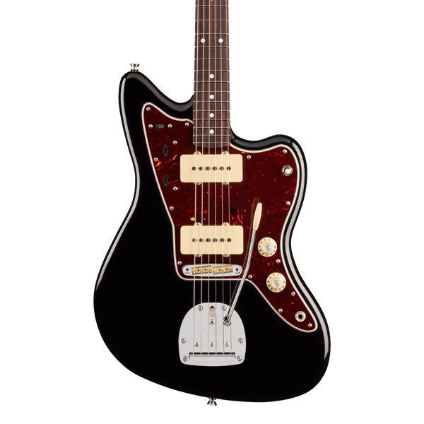 Front of Fender American Professional Jazzmaster Rosewood Black.