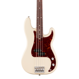 Front of Fender American Professional Precision Bass Rosewood Olympic White.