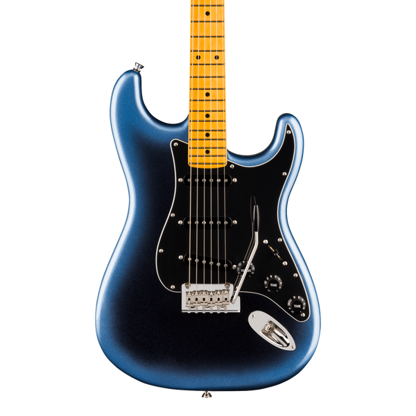 Front of Fender American Professional Stratocaster Maple Dark Night.