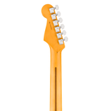 Back of headstock of Fender American Professional Stratocaster Rosewood Oxblood.