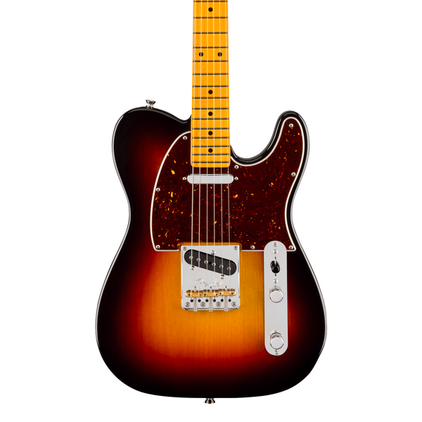 Front of Fender American Professional Telecaster Maple 3-Color Sunburst.