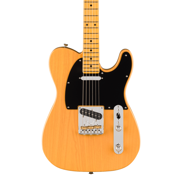 Front of Fender American Professional Telecaster Maple Butterscotch Blonde.