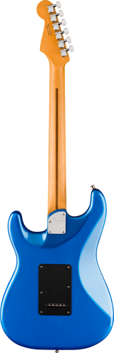 Back of Fender American Ultra II Stratocaster Noble Blue Ebony.