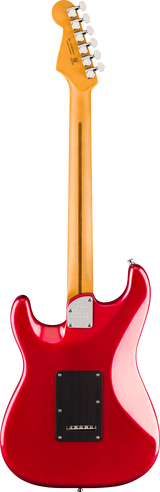 Back of Fender American Ultra II Stratocaster Sinister Red Maple.