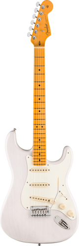 Full frontal of Fender American Ultra Luxe '50s Stratocaster Maple White Blonde.