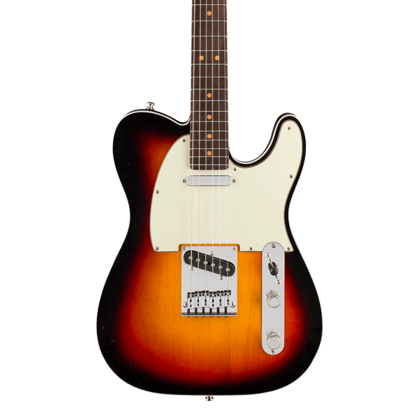 Front of Fender American Ultra Luxe '60s Telecaster Custom Rosewood 3-Color Sunburst.