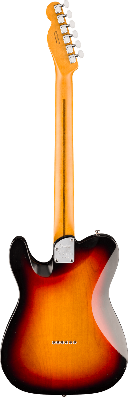 Back of Fender American Ultra Luxe '60s Telecaster Custom Rosewood 3-Color Sunburst.