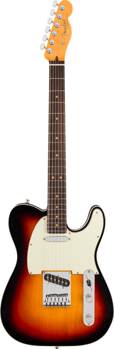 Full frontal of Fender American Ultra Luxe '60s Telecaster Custom Rosewood 3-Color Sunburst.