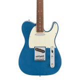 Front of Fender American Ultra Luxe '60s Telecaster Custom Rosewood Lake Placid Blue.