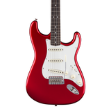 Front of Fender American Vintage II 1965 Stratocaster Round-Lam RW Candy Apple Red.