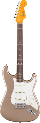 Full frontal of Fender American Vintage II 1965 Stratocaster Round-Lam RW Shoreline Gold.