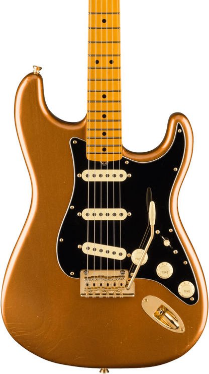 Front of Fender Bruno Mars Stratocaster MP Mars Mocha.