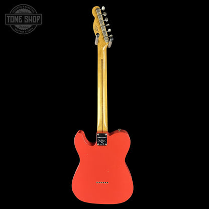 Back of Fender Custom Shop 1950s Thinline Telecaster Journeyman Relic Aged Fiesta Red R143267.