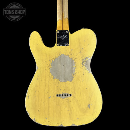 Back of Fender Custom Shop 1951 Nocaster Super Heavy Relic Super Faded Aged Nocaster Blonde.