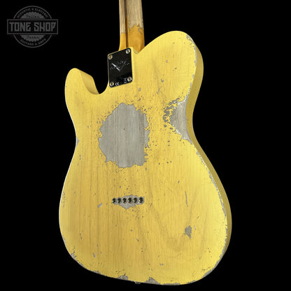 Back right angle of Fender Custom Shop 1951 Nocaster Super Heavy Relic Super Faded Aged Nocaster Blonde.