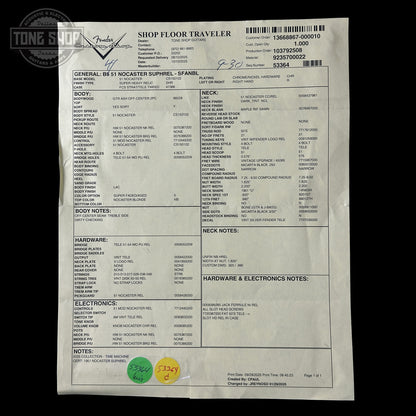Spec sheet for Fender Custom Shop 1951 Nocaster Super Heavy Relic Super Faded Aged Nocaster Blonde.