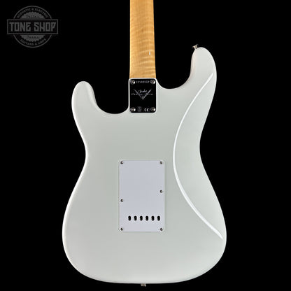 Back of Fender Custom Shop 1963 Stratocaster NOS Olympic White AAA Maple Neck body.