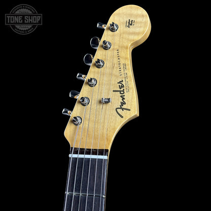 Headstock of Fender Custom Shop 1963 Stratocaster NOS Olympic White AAA Maple Neck.