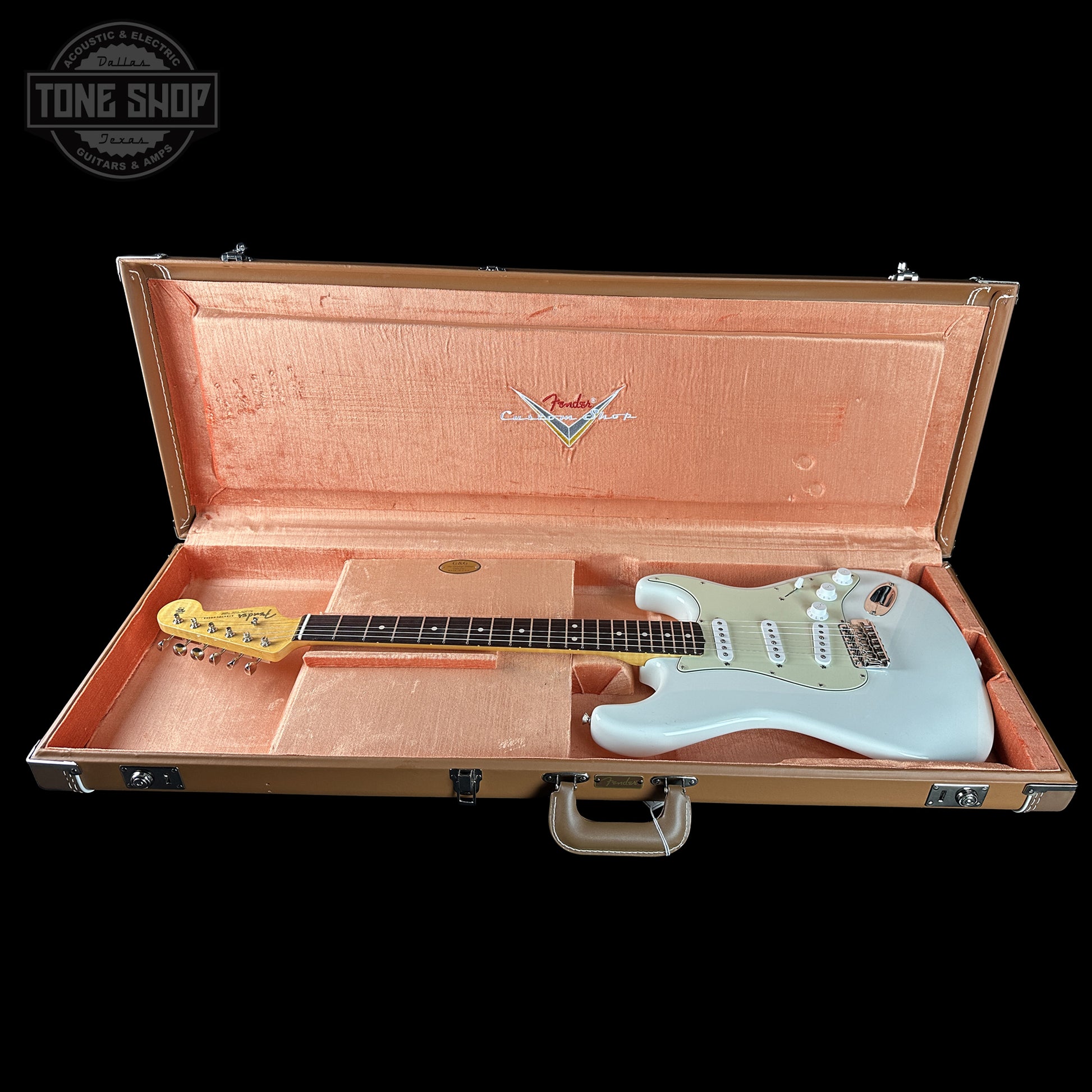 Fender Custom Shop 1963 Stratocaster NOS Olympic White AAA Maple Neck in case.