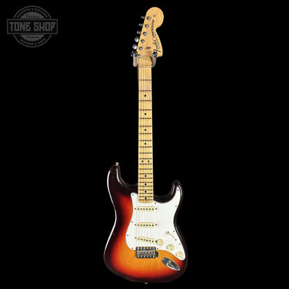 Full frontal of Fender Custom Shop 1969 Stratocaster Journeyman Relic Chocolate 3 Tone Sunburst CZ588710.