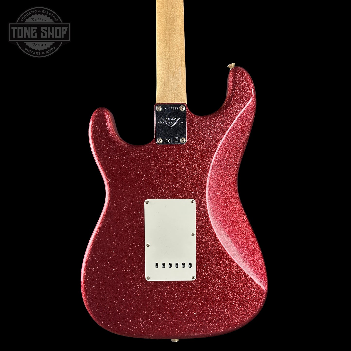 Back of Fender Custom Shop 1969 Stratocaster Journeyman Relic RDSP body.