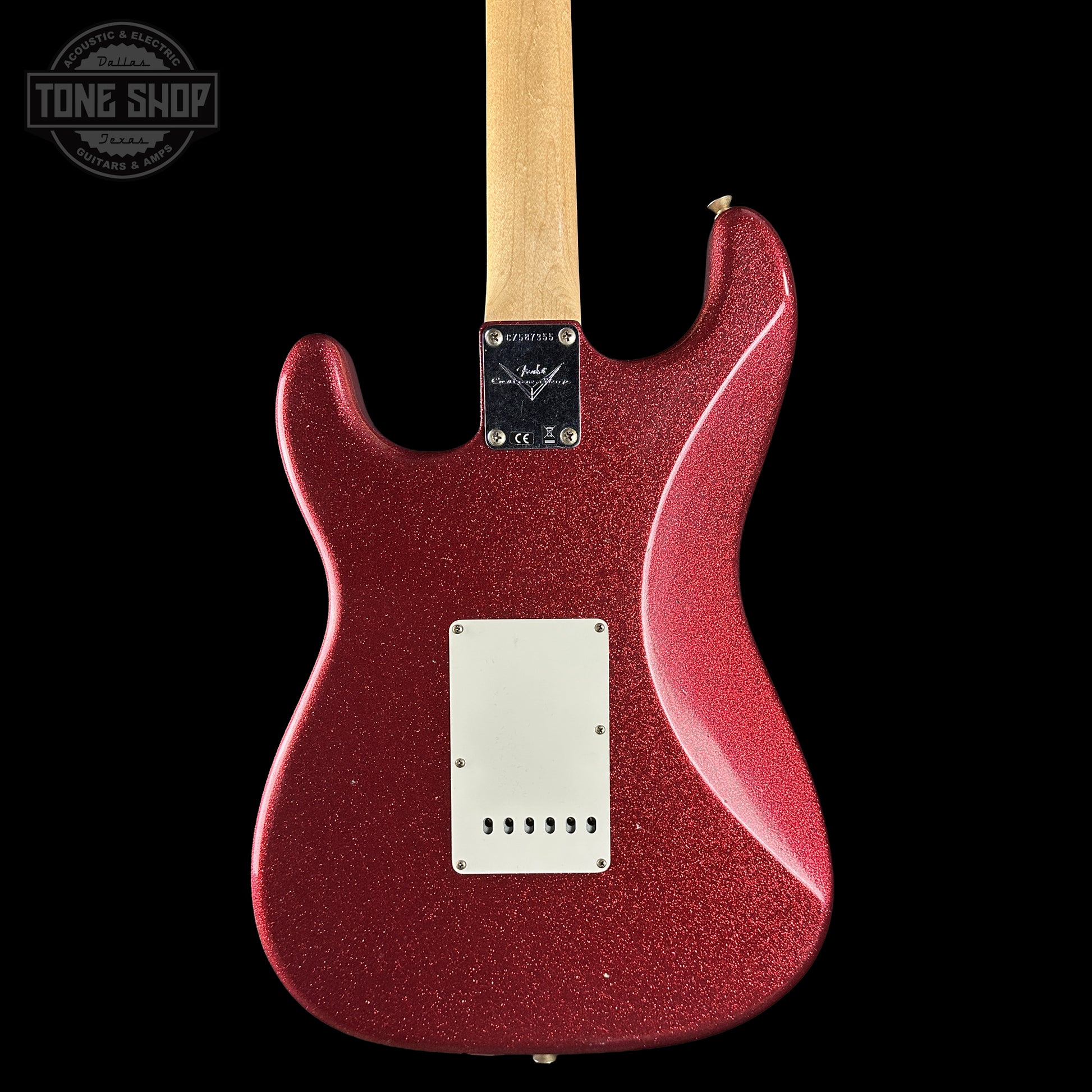 Back of Fender Custom Shop 1969 Stratocaster Journeyman Relic RDSP body.