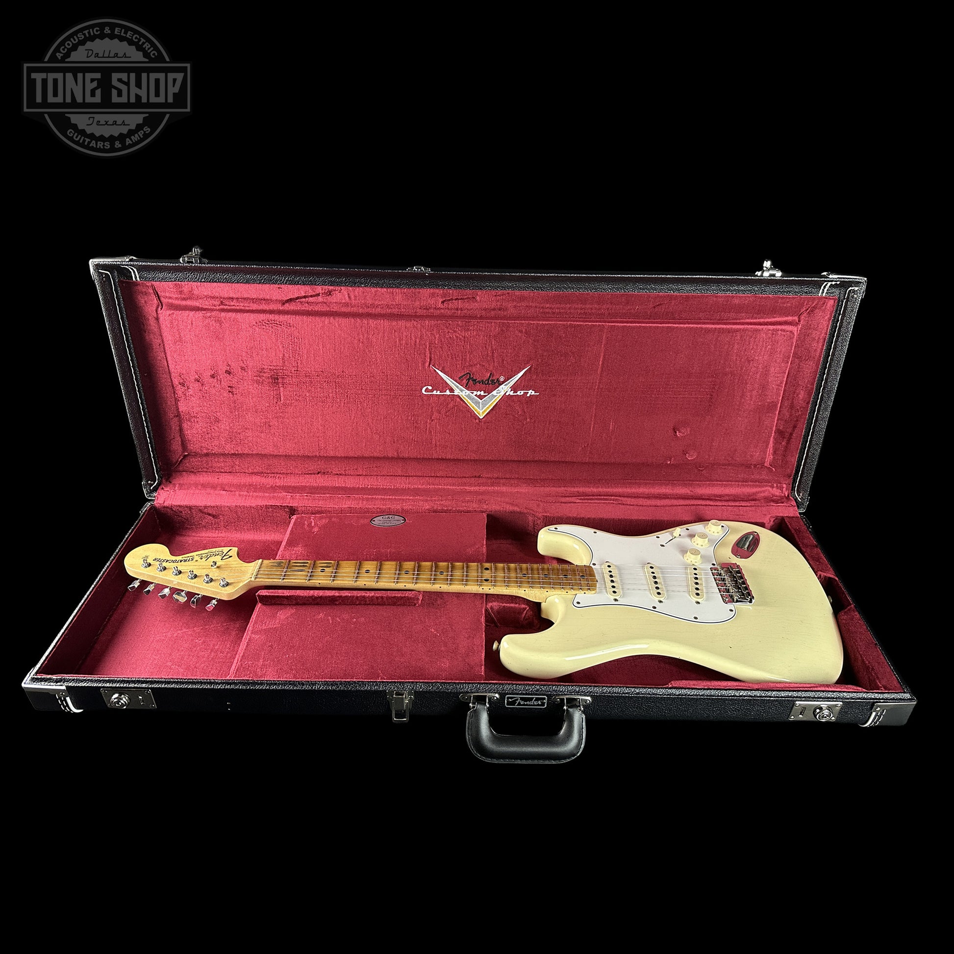Fender Custom Shop 1969 Stratocaster Journeyman Relic Vintage White CZ588694 in case.