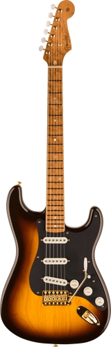 Full frontal of Fender Custom Shop American Custom Strat MN NOS Wide Fade Chocolate 2 Color Sunburst.
