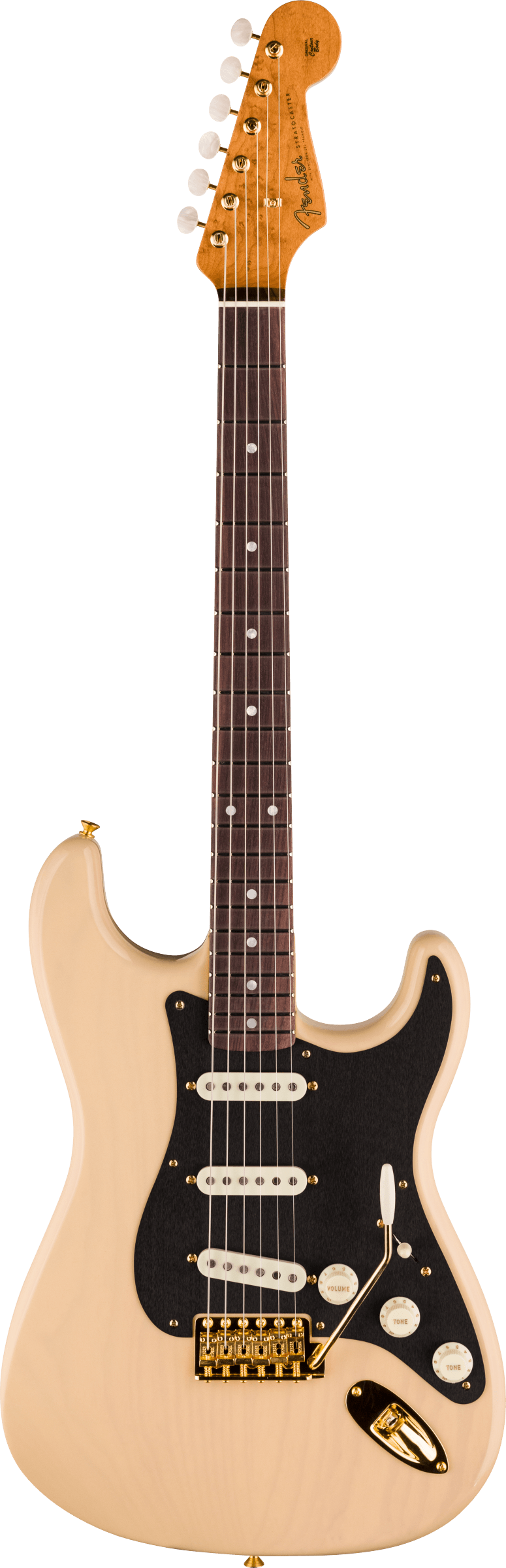 Full frontal of Fender Custom Shop American Custom Strat RW NOS Vintage Blonde.