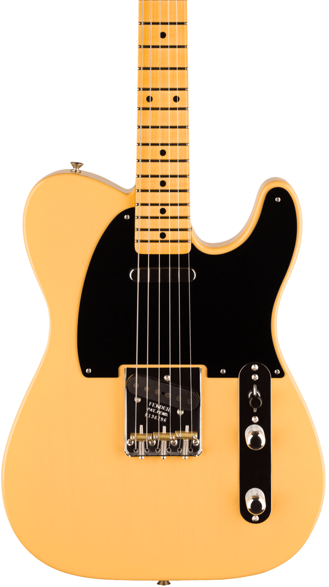 Front of Fender Custom Shop Time Machine '54 Tele Time Capsule Nocaster Blonde.
